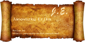 Janovszky Erika névjegykártya
