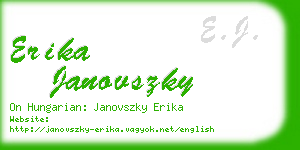 erika janovszky business card